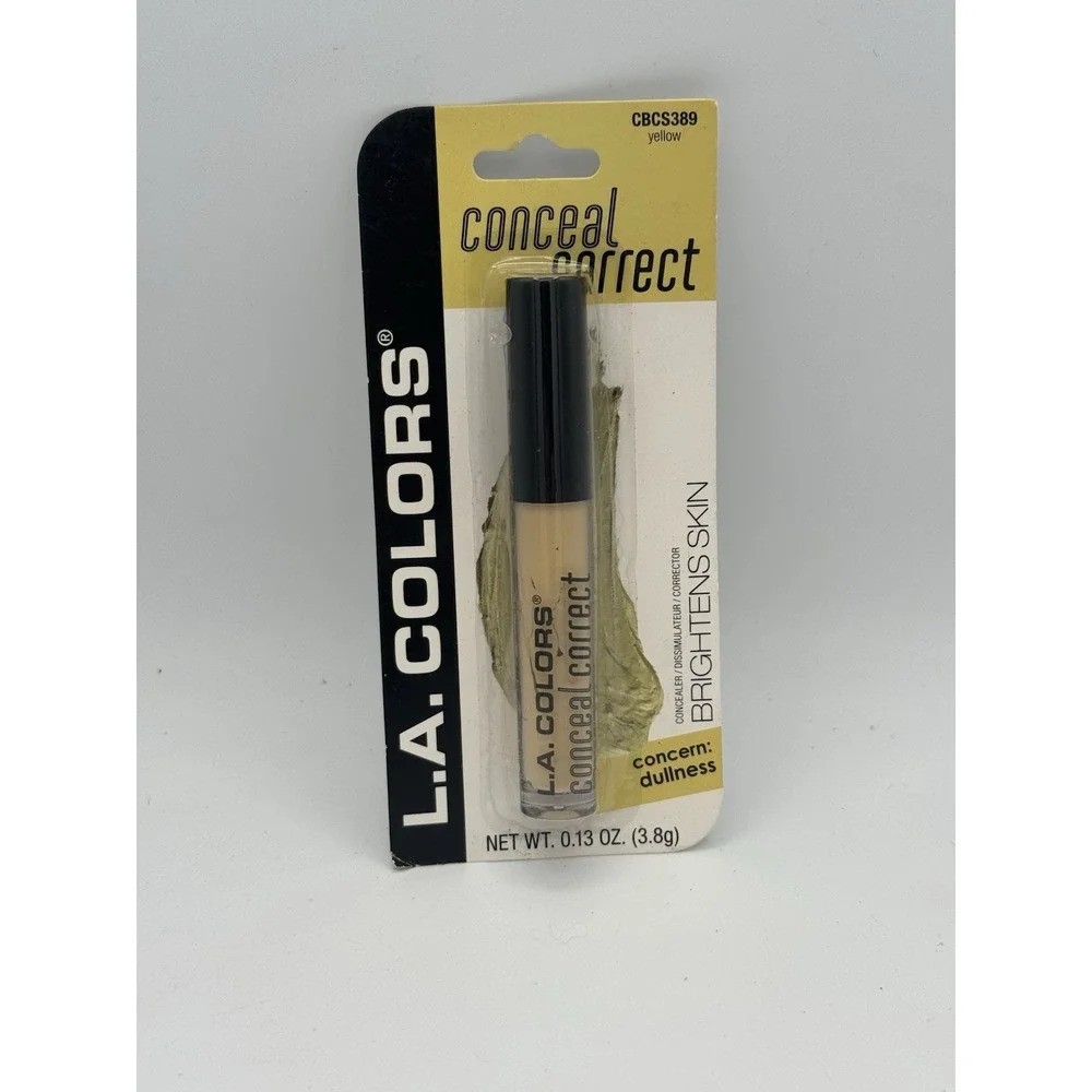 L.A. COLORS CONCEAL CORRECT CONCEALER BLURS BRIGHTENS SKIN, #CBCS389 YELLOW
